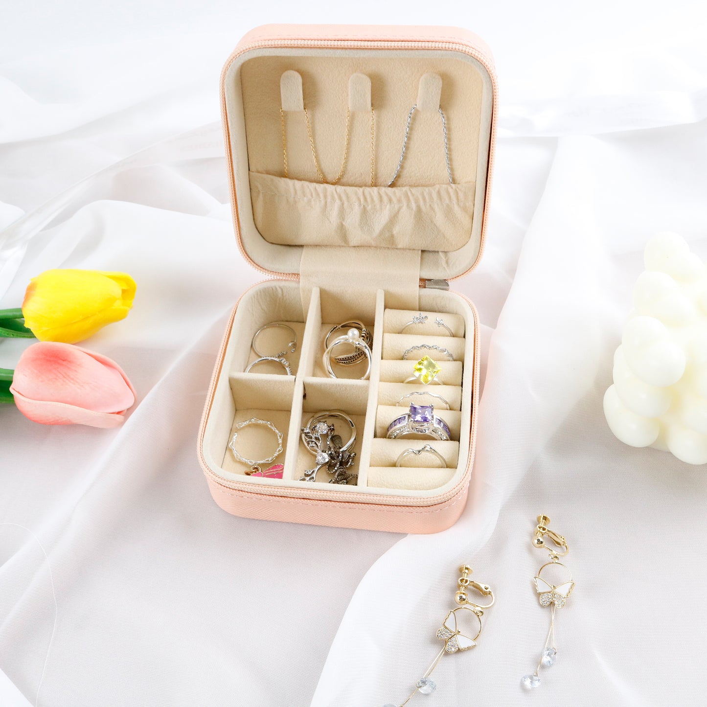 Mini Travel Jewelry Box, Gift for Woman & Girls for Travel Lover