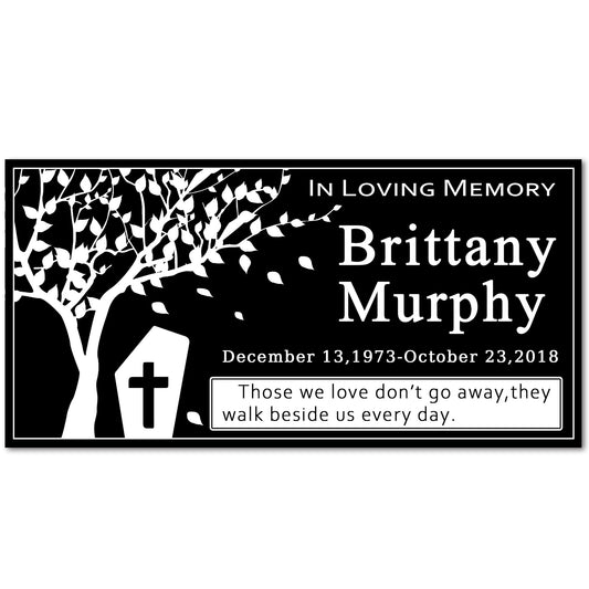 Customized Human Memorial Stone, Black Granite Human Grave Marker Life Tree (Copy)