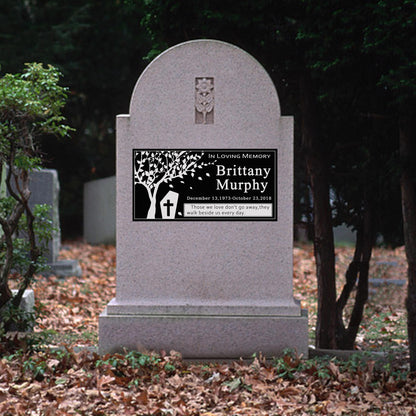 Customized Human Memorial Stone, Black Granite Human Grave Marker Life Tree (Copy)