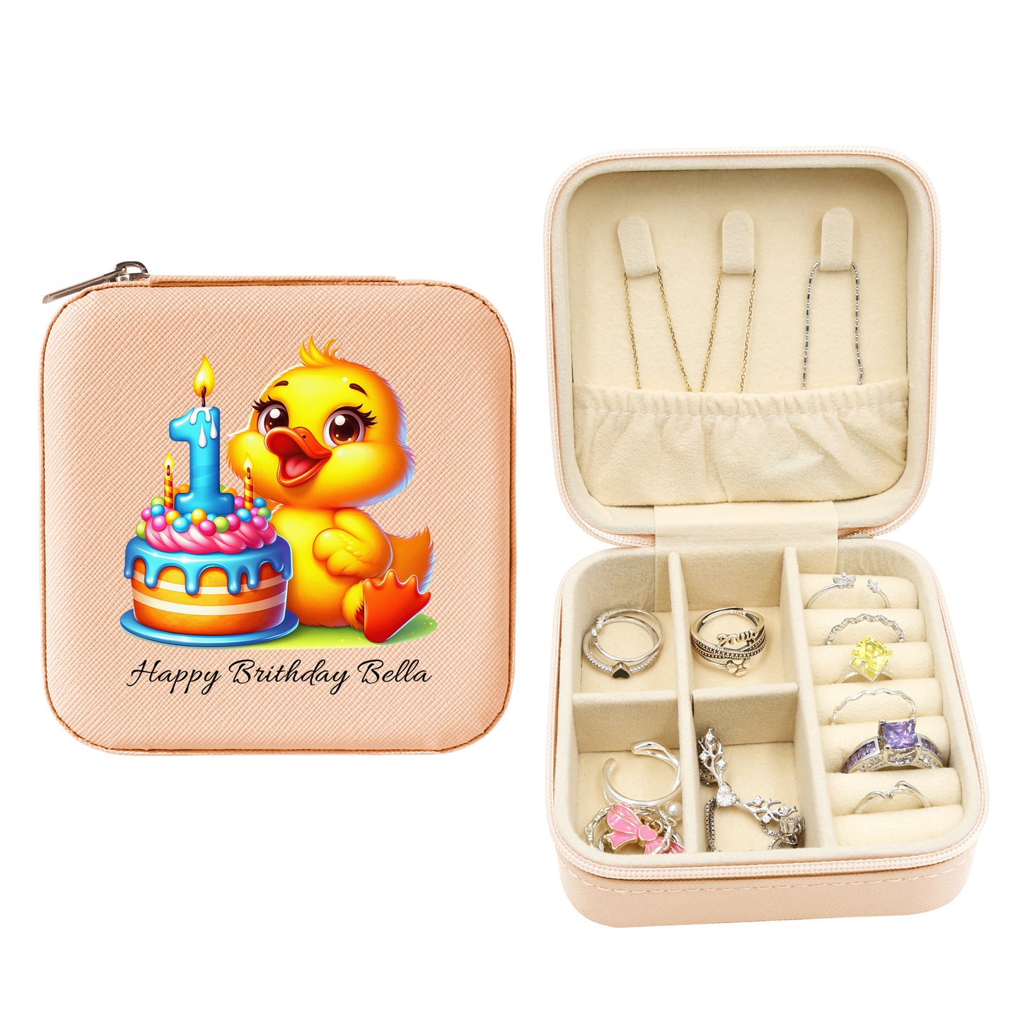 Mini Travel Jewelry Box, Birthday Gift for Woman & Girls JB031
