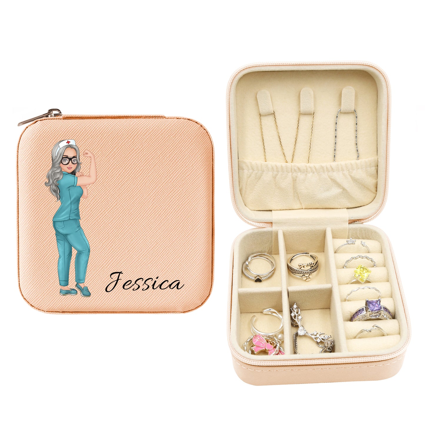 Mini Travel Jewelry Box, Birthday Gift for Woman & Girls, Gift for Nurse